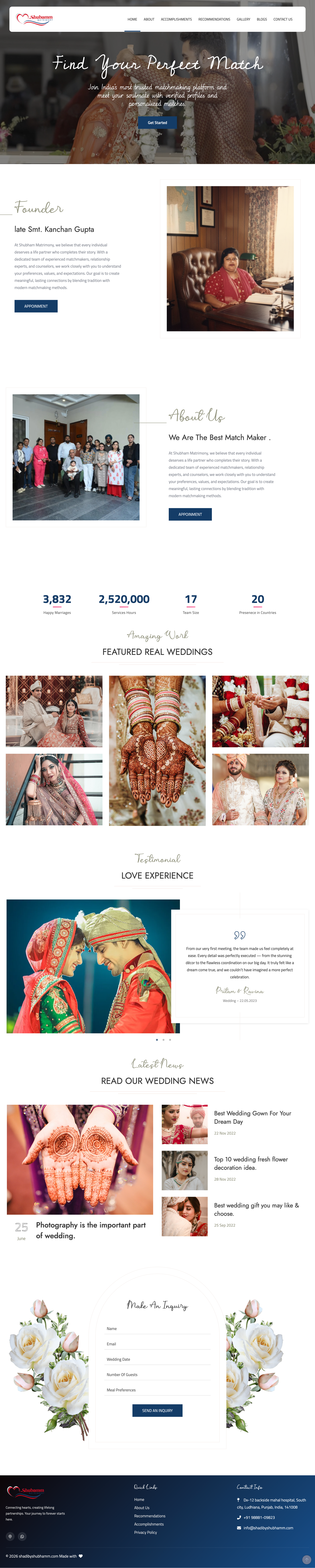 shadibyshubham.png — Portfolio Design