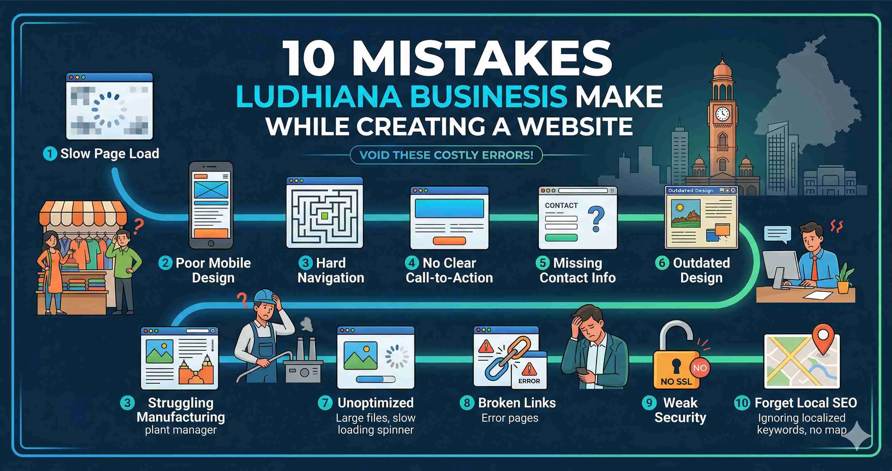 10 Mistakes Ludhiana Businesses Make While Creating a Website